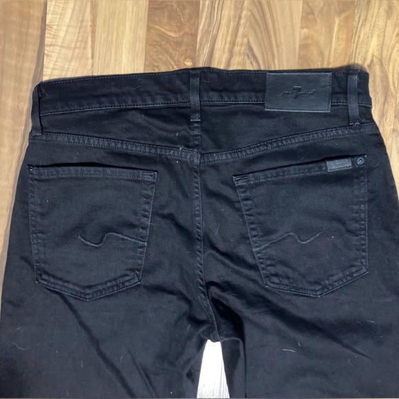 Seven for all Mankind Straight Leg Black Jeans Luxe Performance Standard Sz 32 - Picture 4 of 11